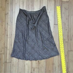 The limited brown black tan pattern silk slip skirt size L y2k 90s minimalism